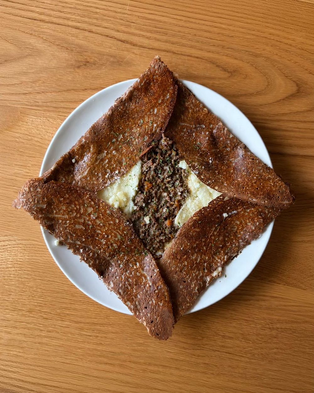 ひき肉とマッシュポテトのガレット
